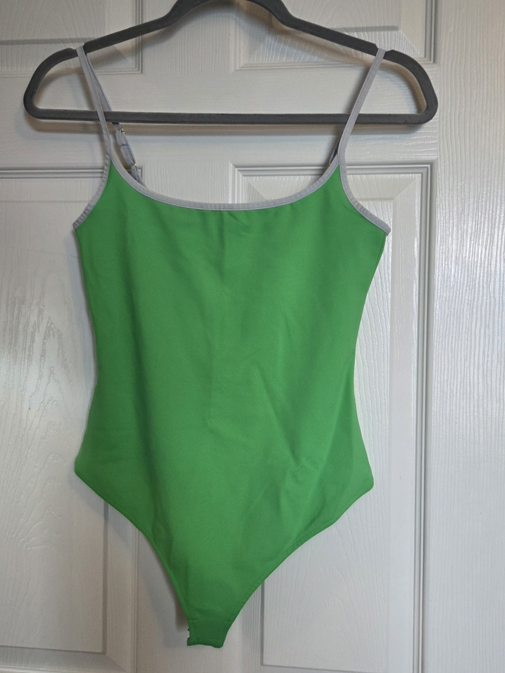 Free People Green Bodysuit with Colorblock Trim